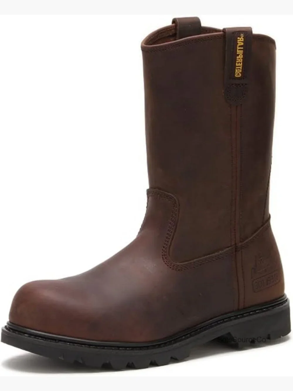 Steel Toe Pull-On Work Boots Full Grain Leather Slip Resistant EH